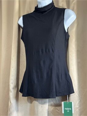 HALARA Black Sleeveless Mock Neck Tank